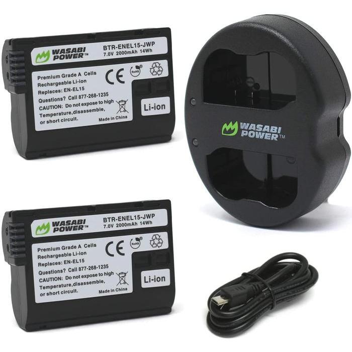 Well Photo Wasabi Power Battery & Charger for Nikon EN-EL15 EN-EL15a EN-EL15b ENEL15 ENEL15a ENEL15b