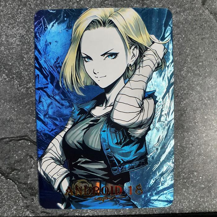 Kartu Dragon Ball Android 18 3D Aura Hologram TaO 
