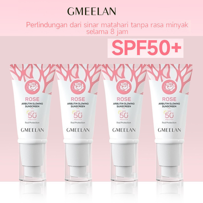GMEELAN Rose Sunscreen 30g*4pcs /  GMEELAN Rose Arbutin Sunscreen SPF50 PA++++ UV Sun Protection Bri