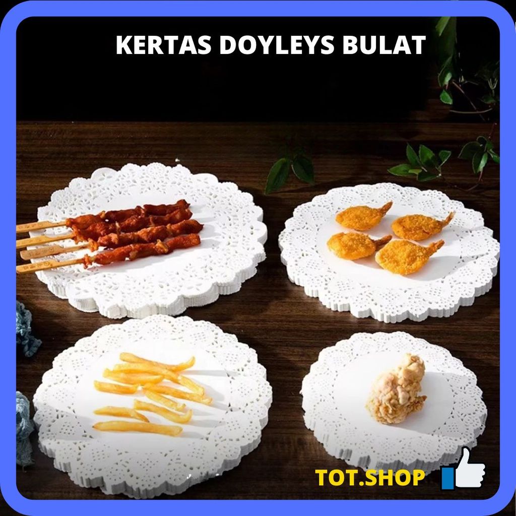 Kertas Doyleys Doilis Paper Round White Kertas Renda Alas Kue Roti Alas Toples Kue Doilies Paper Doi