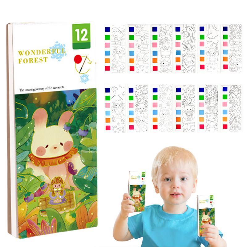 Watercolor Coloring Book Creative Kids Watercolor Coloring Book Cartoon Painting Book Cute Water Col