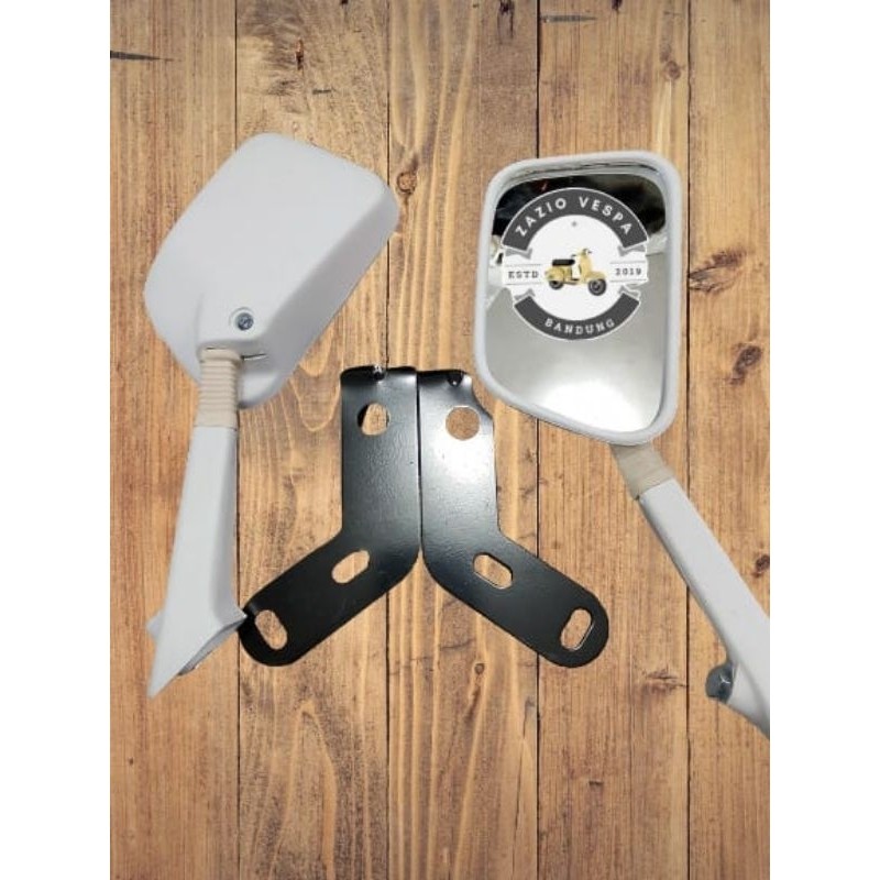 Spion Vespa PX Merk Emgi warna putih garage vespa