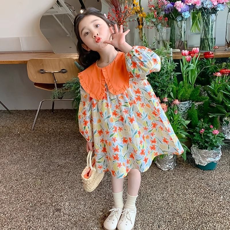 Gaun Anak Perempuan Dress Mewah Gaun Anak Cantik Casual Modis Desain Elegan Simple Midi Trendy Viral