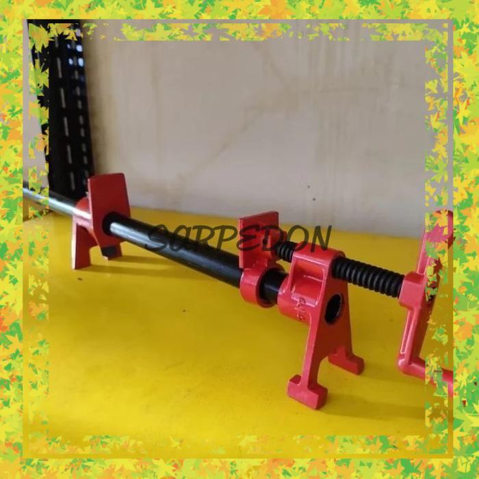 Pipe clamp 3/4 inch PLUS pipa besi 120cm bar clamp penjepit kayu jati belanda
