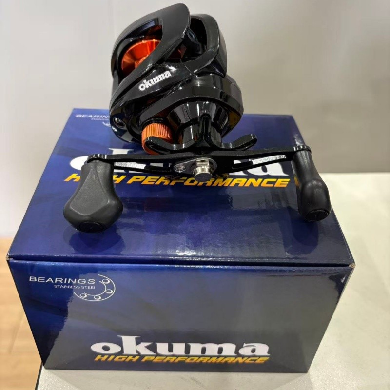 OKUMA Tekast 6.3:1 gear ratio; max drag 10kg; wheel metal spool; freshwater fish trolling reel fishi