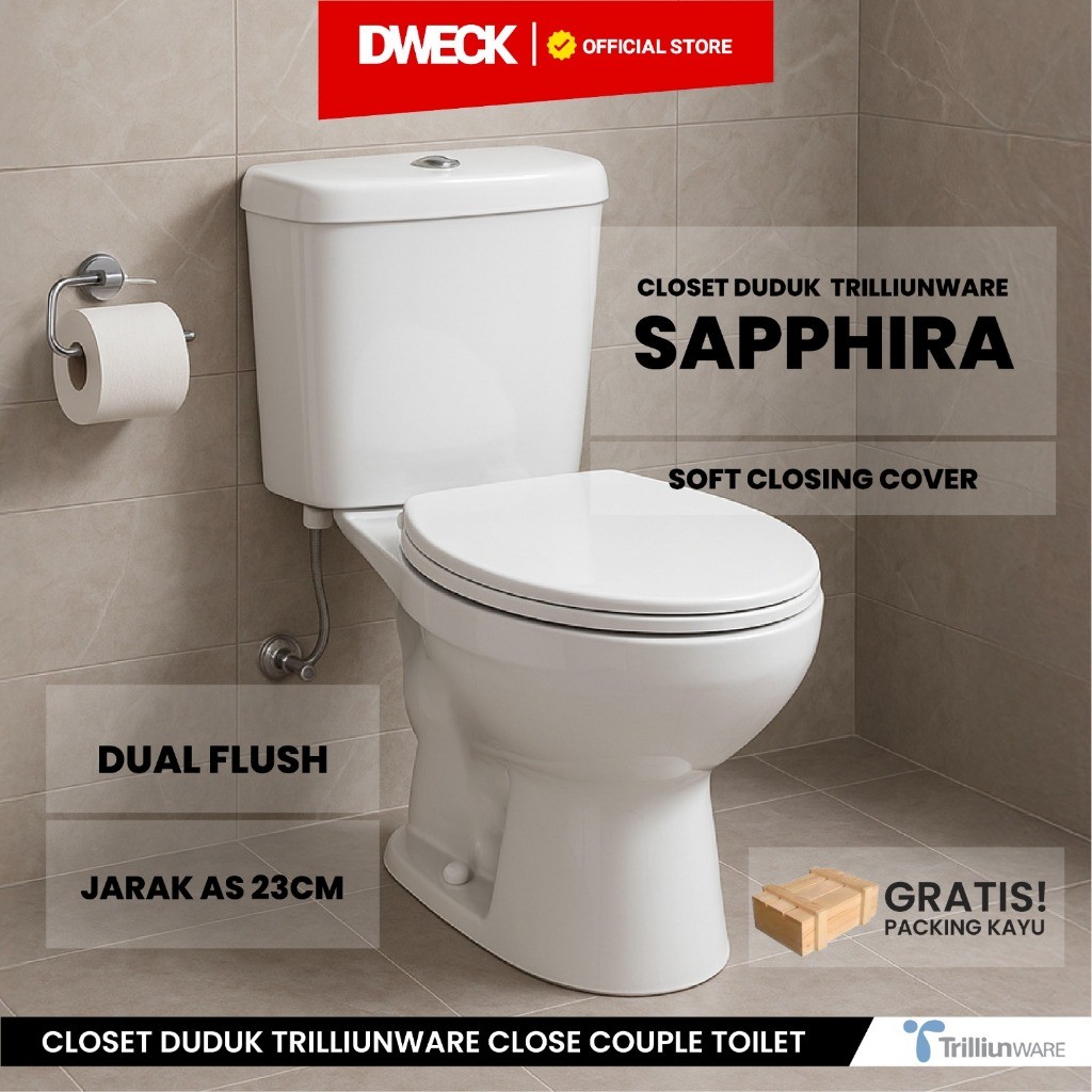 TRILLIUNWARE- Closet Duduk Kloset Duduk Toilet Duduk SAPPHIRA