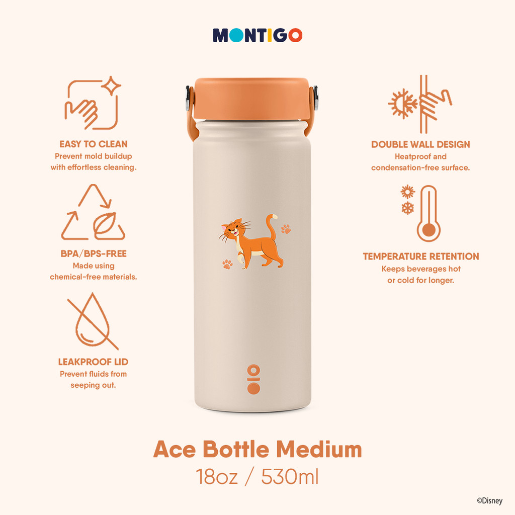 Montigo | Tumbler Disney Cat Collection Ace Bottle Medium 18oz - 530ml Thomas