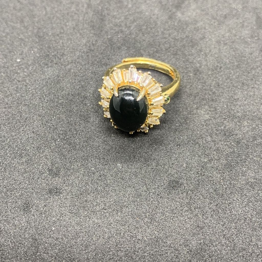 Cincin agate maradual alami, cincin mosaik batu giok, ukuran cincin wanita temperamen modis.