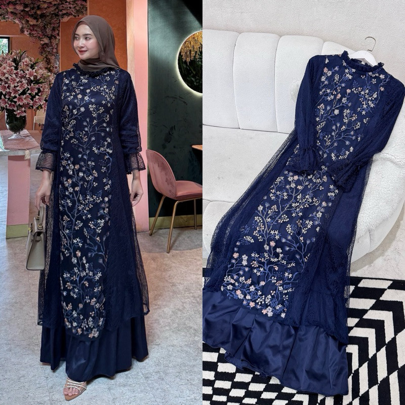 Blash - Feysa reborn new dress outer dan inner exclusive motif | Dress kondangan simple elegan