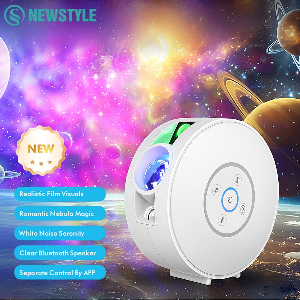 Starry Sky Projector Night Light With Speaker Smart Tuya WiFi APP Control Night Lights LED Star Proj