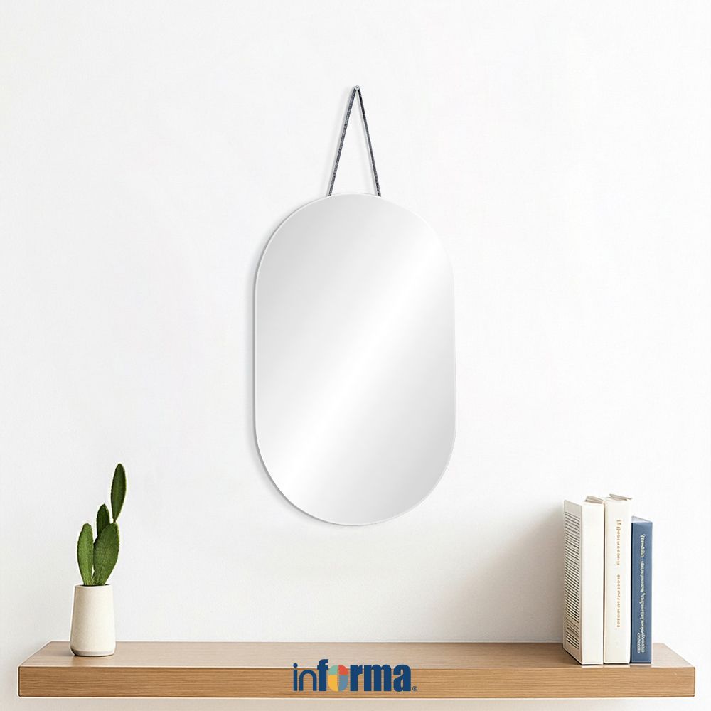 Informa 30X0.4X50 cm Cermin Dinding 2 Model J96 - Silver Wall Mirror Kaca Dinding Dekorasi Rumah Caf