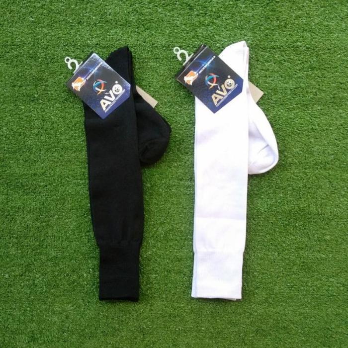 KAOS KAKI BOLA FUTSAL AVO POLYSTER POLOS ORIGINAL - Putih