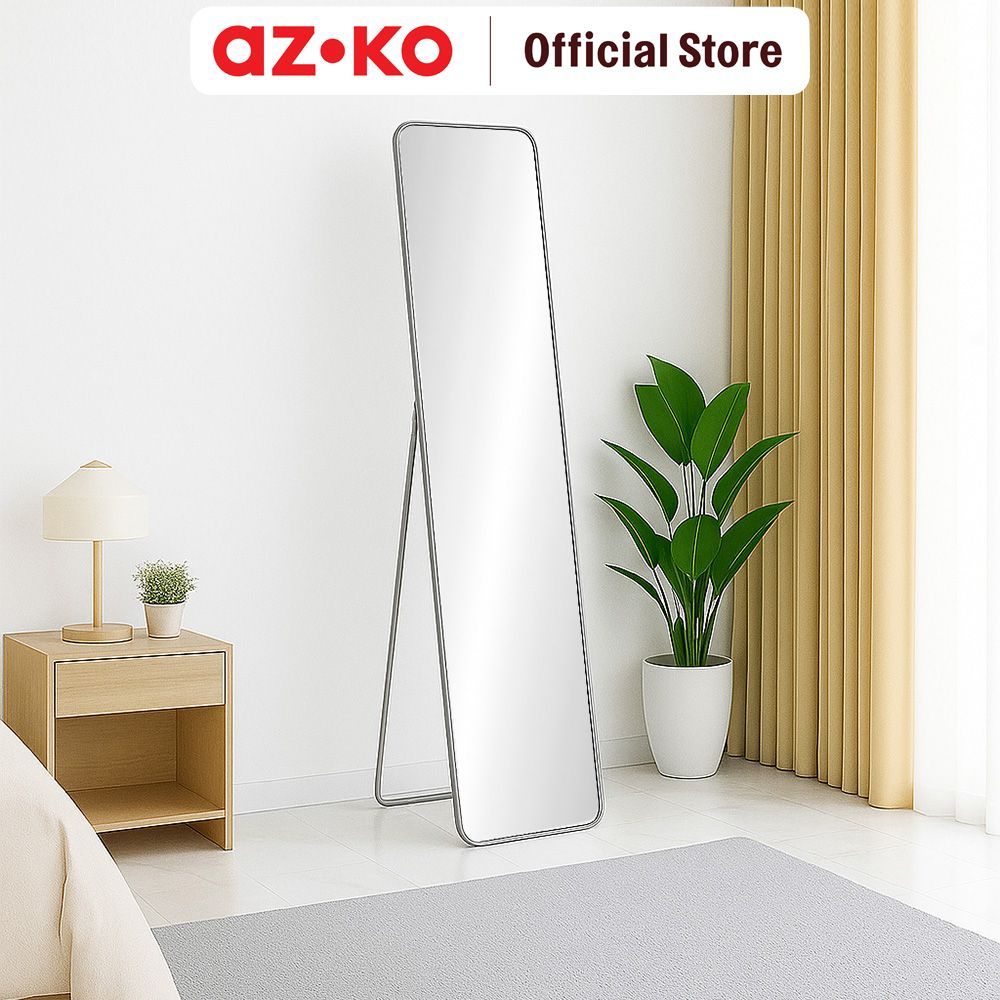 AZKO Arthome Cermin Lantai Aluminium Square Standing Floor Mirror Kaca Berdiri Serbaguna Dengan Sand