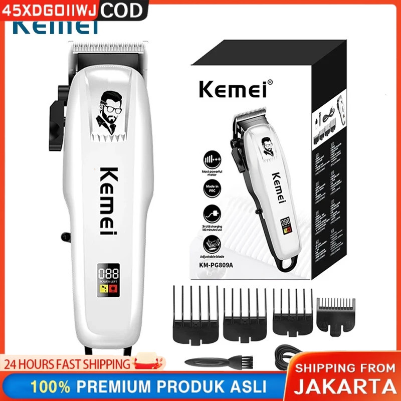 COD Kemei KM PG809A Hair Clippers Alat Mesin Cukur Rambut Kumis Jenggot Brewok
