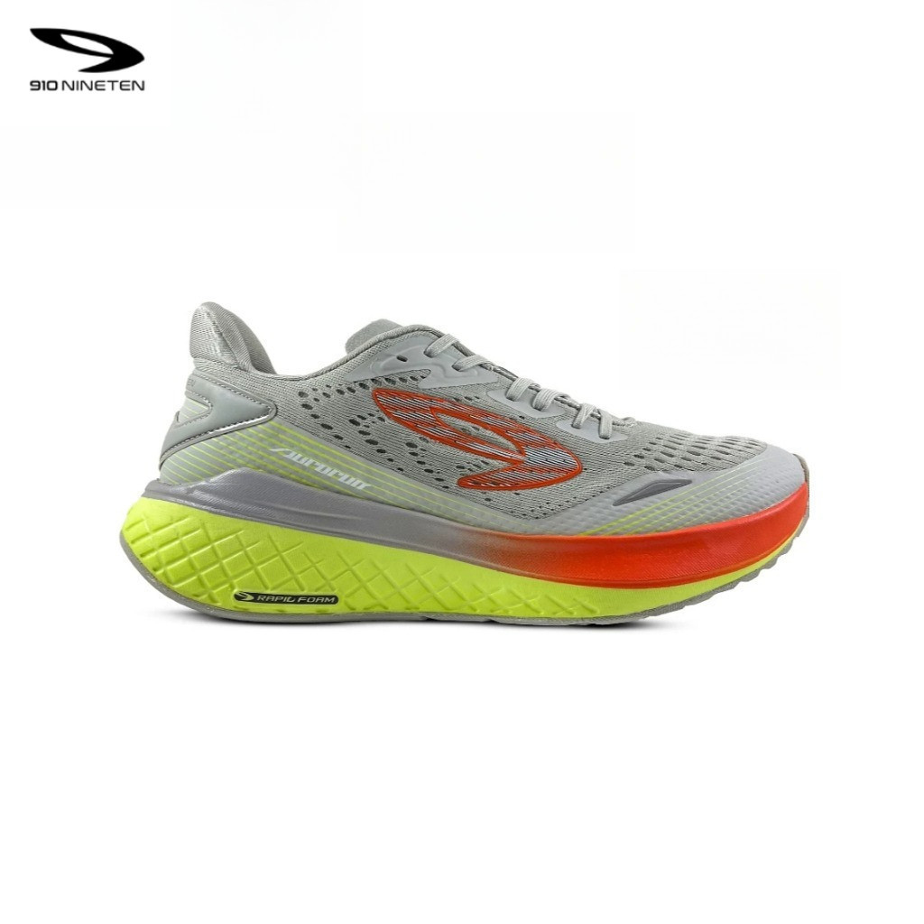 910 AURORUN ABU LIME - Sepatu Lari / Aurorun Abu Lime Orange 910Nineten / Aurorun Abu 910