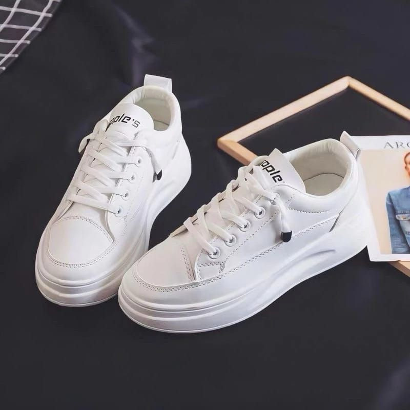 MIKHA sepatu sneakers fashion hitam wanita sepatu sneakers wanita casual polos sepatu hitam polos