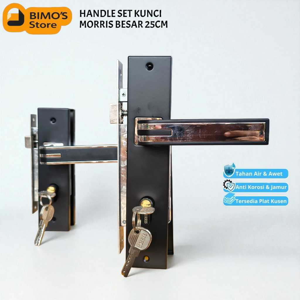 Handle Pintu Set Kunci Ukuran Besar 25cm Gagang Pintu Utama Tarikan Pintu Rumah Fullset BS2