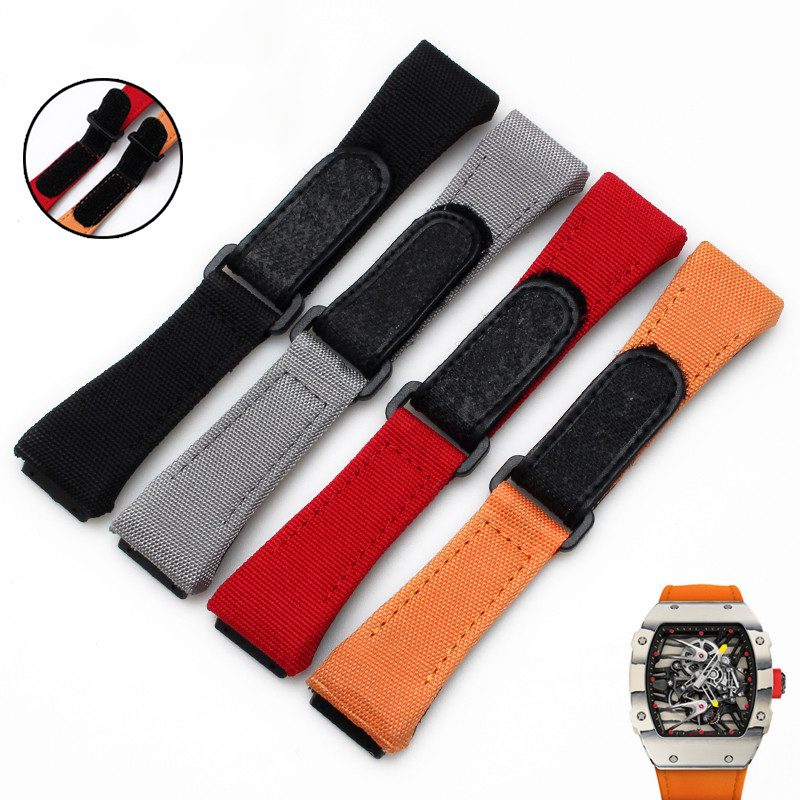 Nylon watchband For richard mille RM011 RM3502 RM056 canvas watch bracelet wristwatches band oramge 
