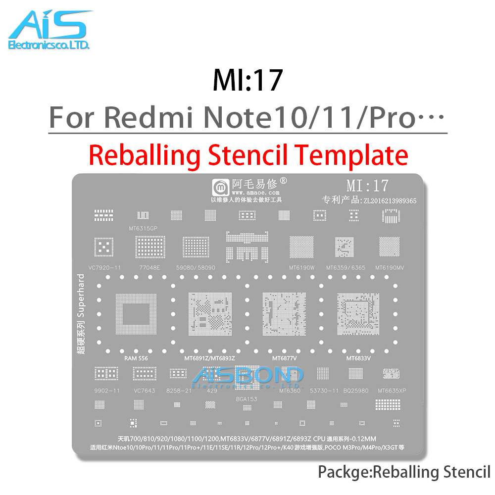 BGA Stencil Reballing For MT6891Z MT6893Z MT6877V MT6833V mensity 700 810 920 1080 1100 1200 For Red