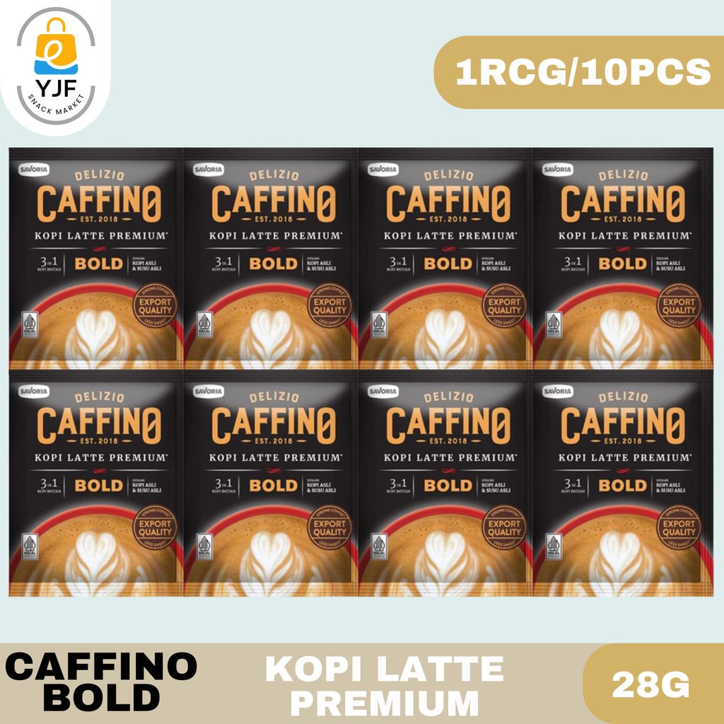 Caffino Bold Kopi Latte Premium 28g - 1RCG/10PCS / 3IN1 Premium Coffe Latte / Kopi Asli & Susu Asli 