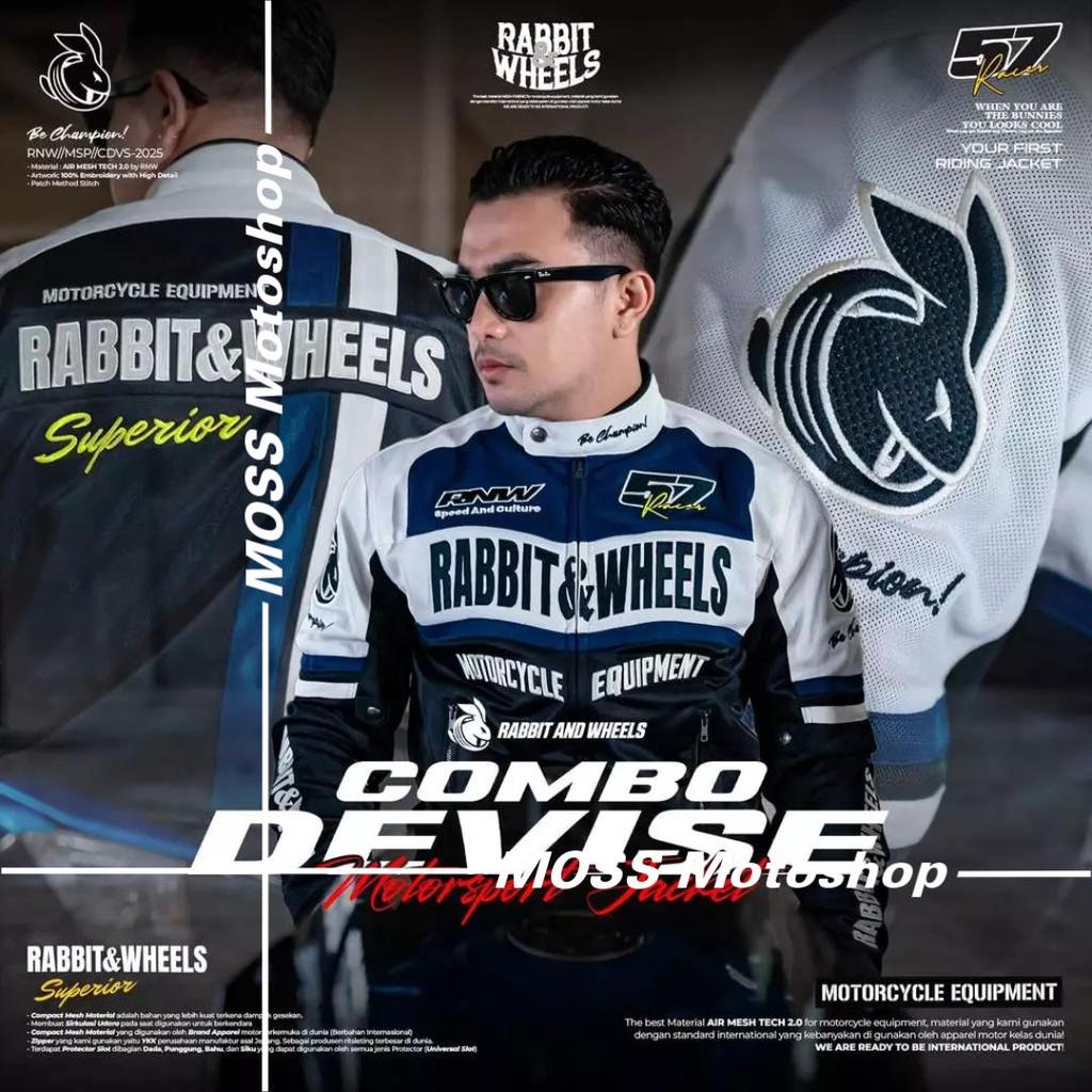 JAKET RABBIT & WHEELS COMBO DEVISE NAVY | JAKET TOURING RABBIT & WHEELS | 100% ORIGINAL PRODUCT