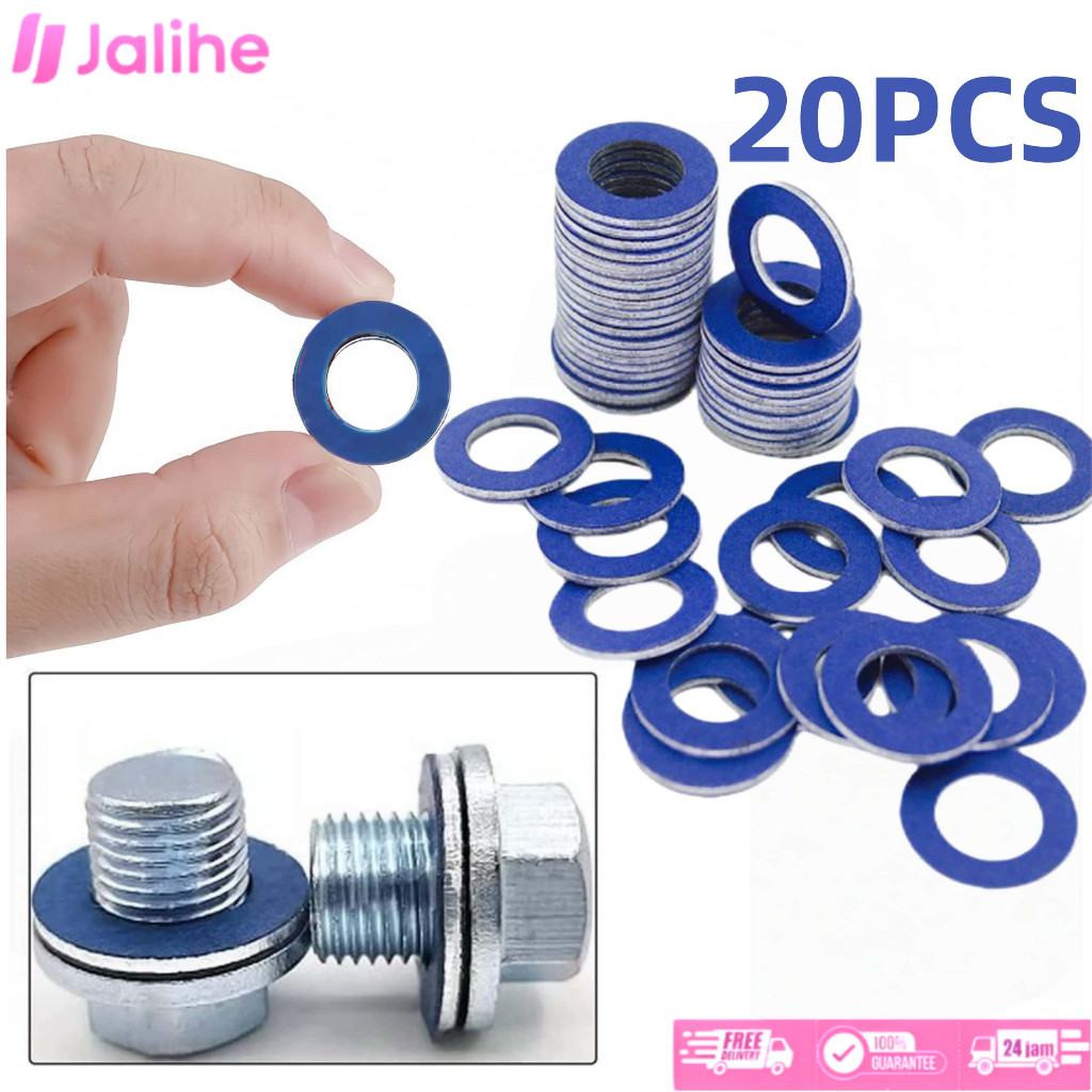 20Pcs Ring Oli Mesin Aluminium/Gasket Plug/Gasket Baut Oli Mobil Packing Tap Oli Mesin Mobil Toyota