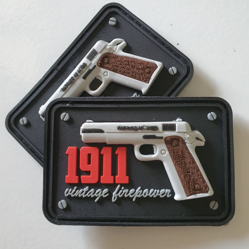 GHOST COLLECTION - PATCH RUBBER LOGO PSTL 1911 VINTAGE FIREPOWER 3D (TIMBUL)/TEMPELAN EMBLEM KARET