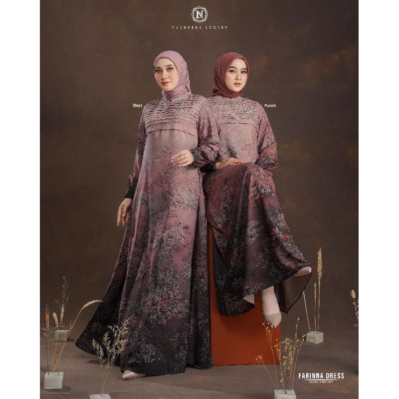 Farinna Dress ORI Nadheera Luxury ( Ready Stok Siap Kirim)