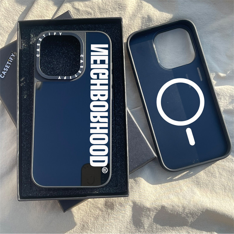 CASEACASE X NEIGHBORHOOD Magnetic suction Black Mirror Matter Black Casing Apple IPhone 15 14 13 12 