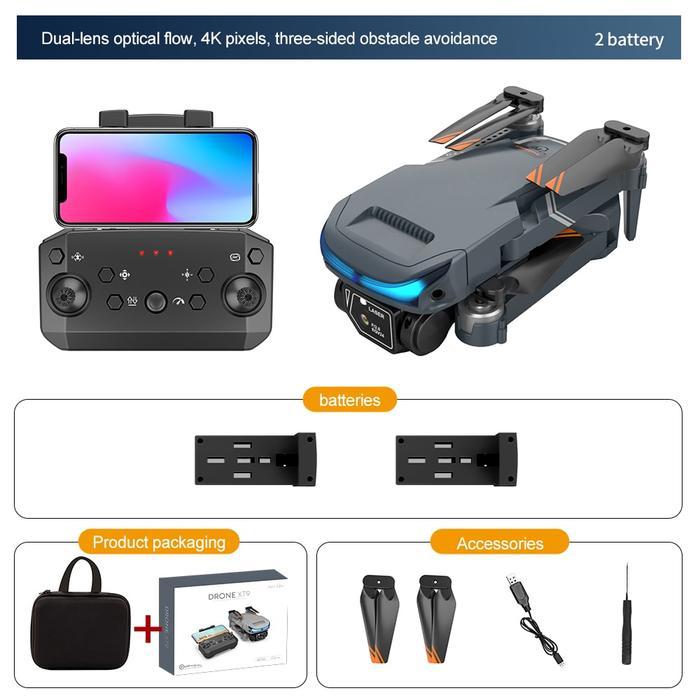 Yourfav Olshop (BISA COD) Drone XT9 2 Baterai, Remote Control Drone Kamera HD Dual Lens Camera - Hit