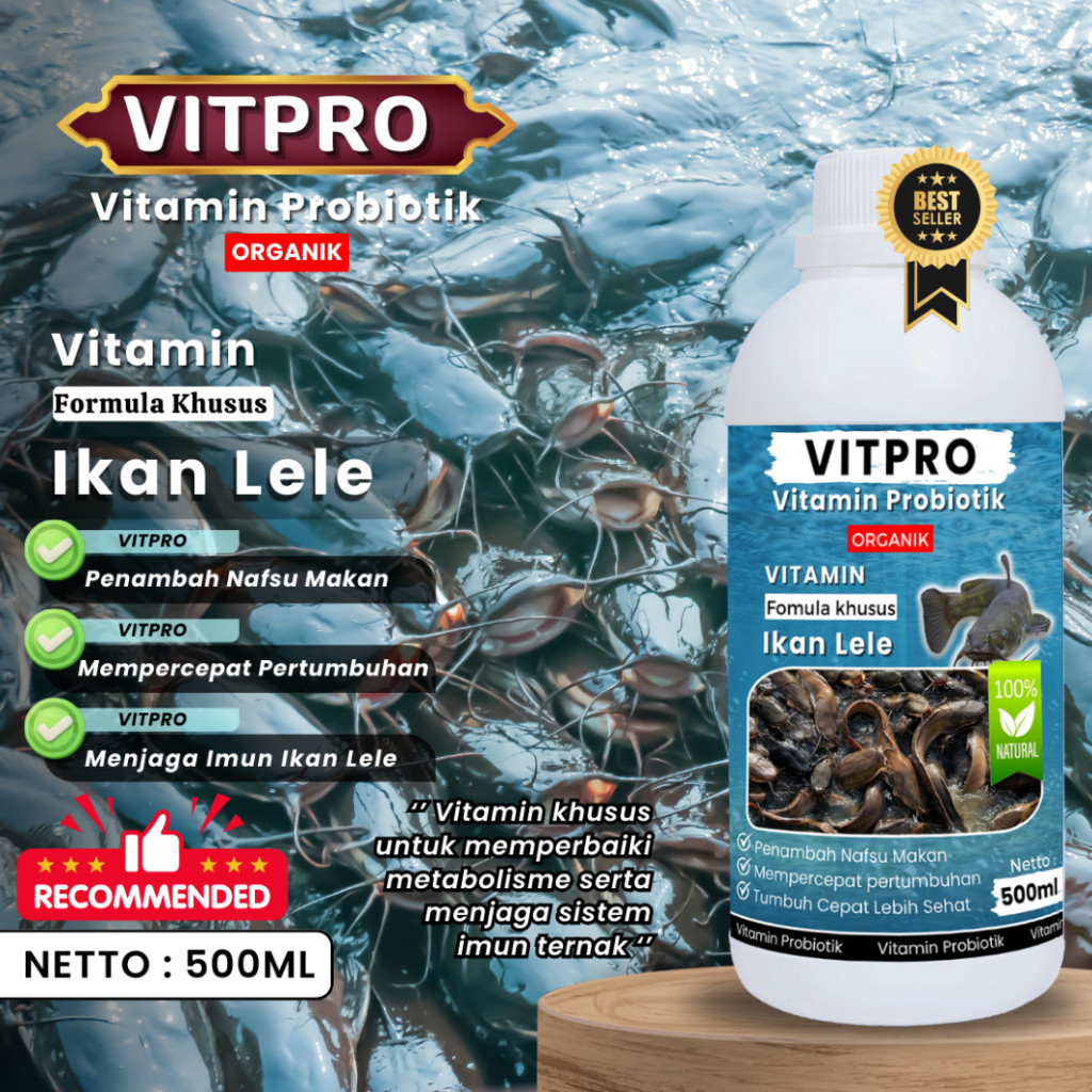 Obat Ikan By Germo COD VITPRO IKAN LELE, VITAMIN Ikan Lele Agar Cepat Besar 500 Ml Probiotik  Pemacu