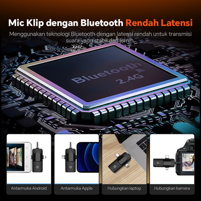 CUCI GUDANG MIX.SUARA K15 3 IN 1 2 MIC WIRELESS MICROPHONE HP TANPA KABEL MINI CLIP ON MIC WIRELESS