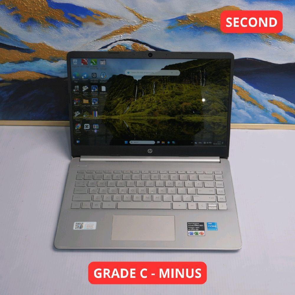 HP LAPTOP 14S-DQ2XXX I3 1115G4 8 GB (14") GRADE C - MINUS LAPTOP SECOND ORIGINAL SINAR MUTIARA CELL