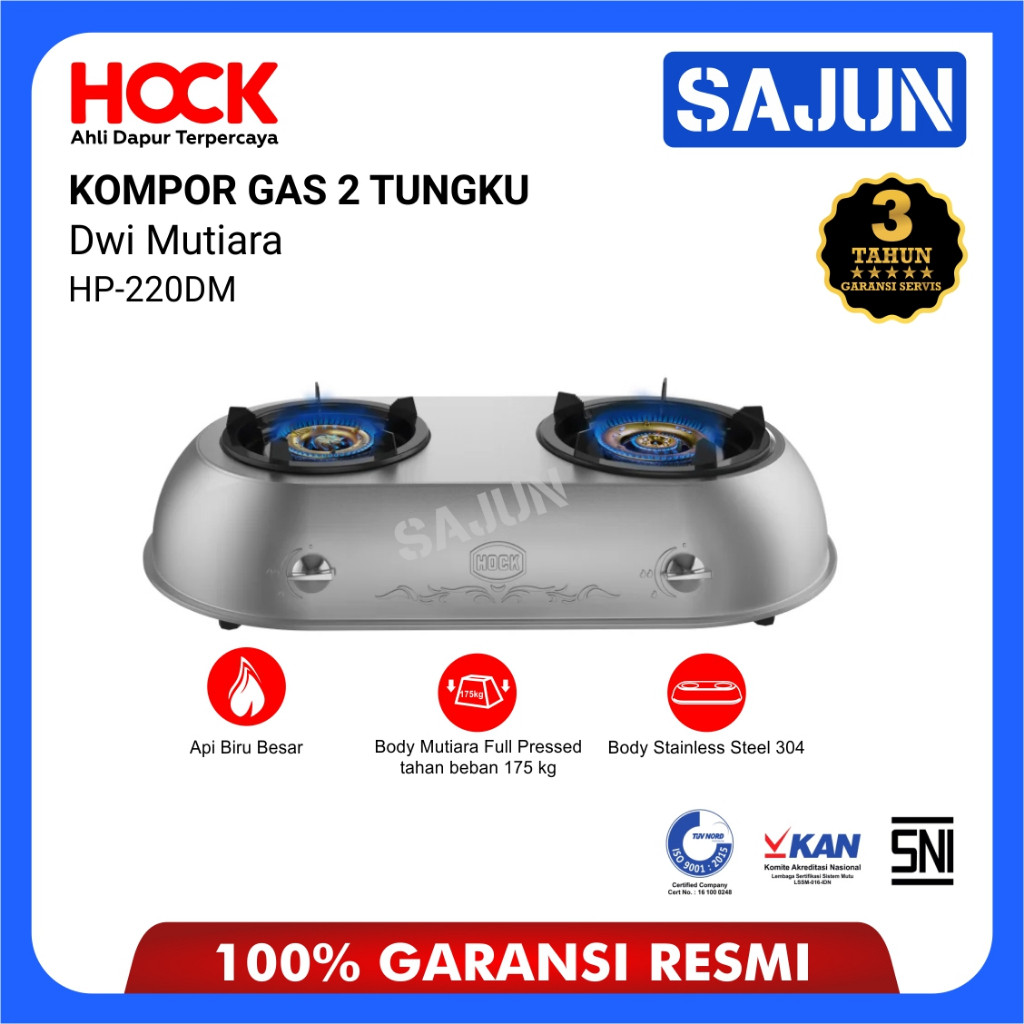 [NEW] Hock Kompor Gas 2 Tungku Dwi Mutiara HP-220DM