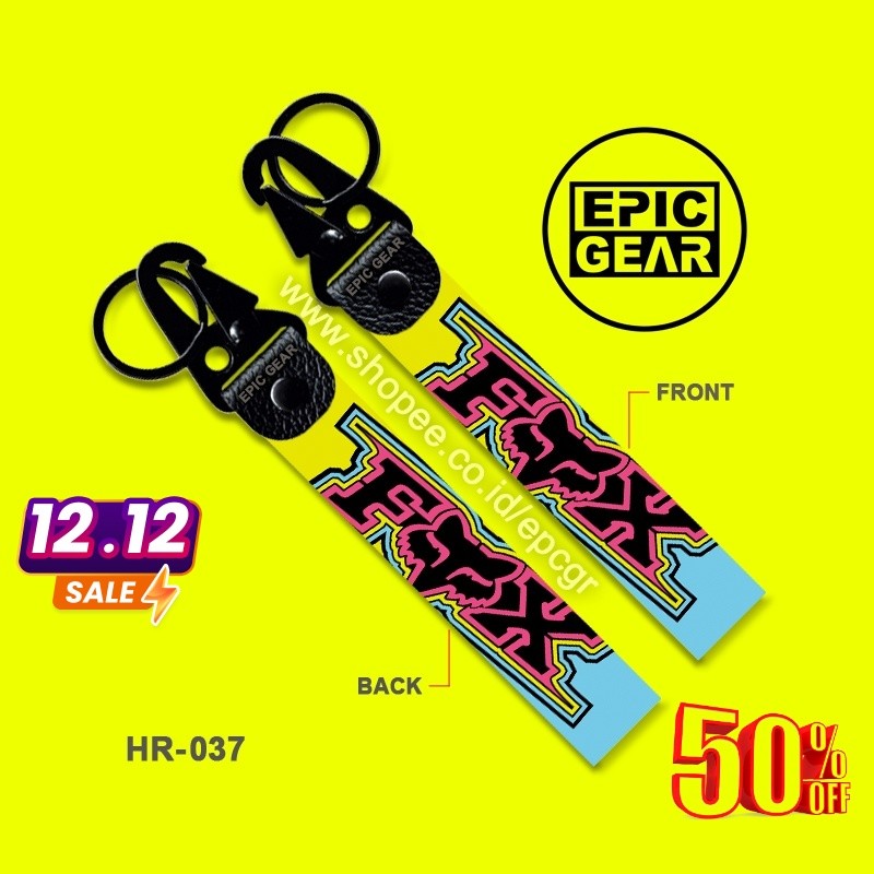 HIGH QUALITY GANTUNGAN KUNCI FOX RACING KEYCHAIN KEREN PREMIUM STRAP LANYARD KAWASAKI HONDA YAMAHA J