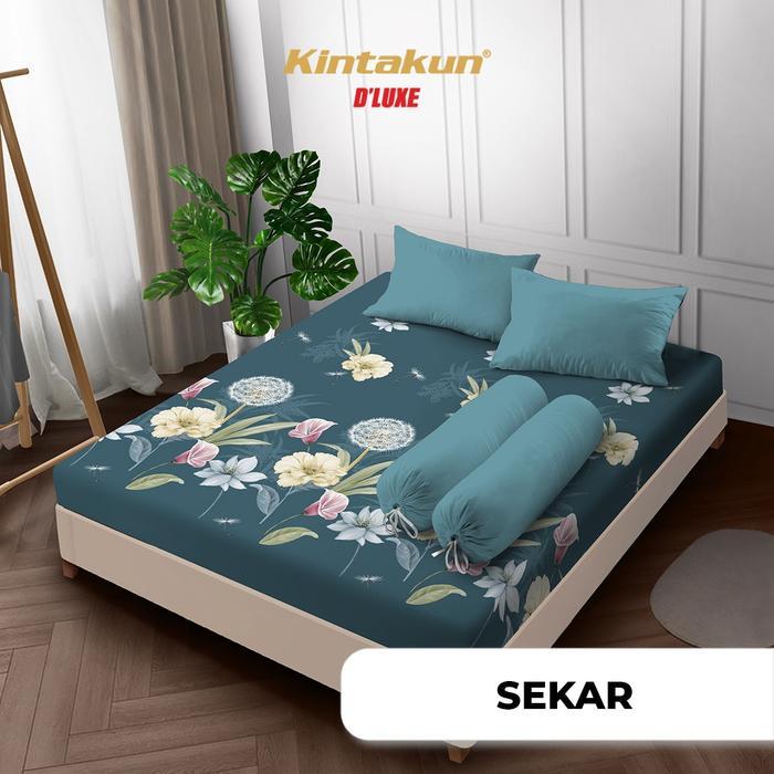 Kintakun Sprei D'luxe Queen Size Juni Edition Uk.160x200 cm Sarung Bantal Guling - Radinka
