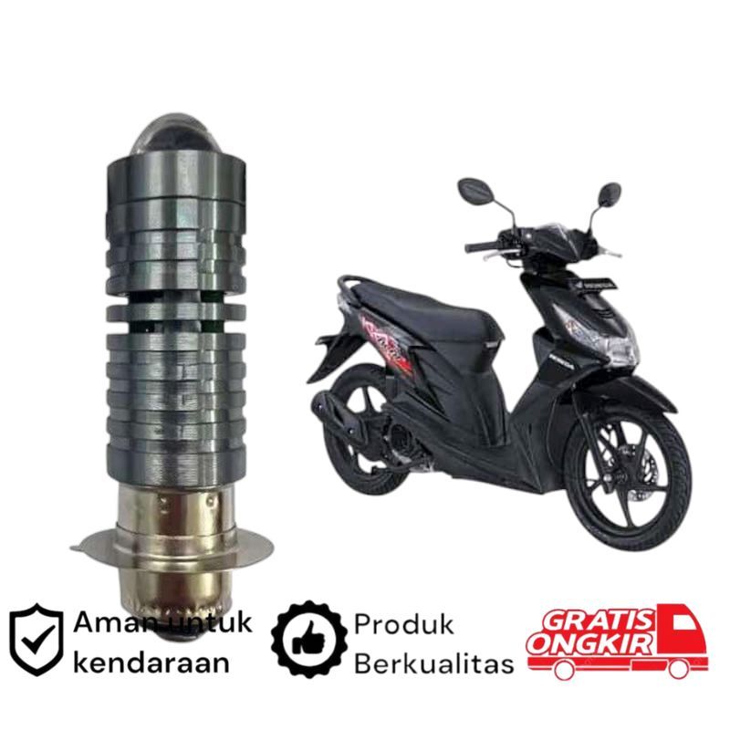 1pcs Lampu depan LED H6 Laser motor Honda Beat karbu Koko