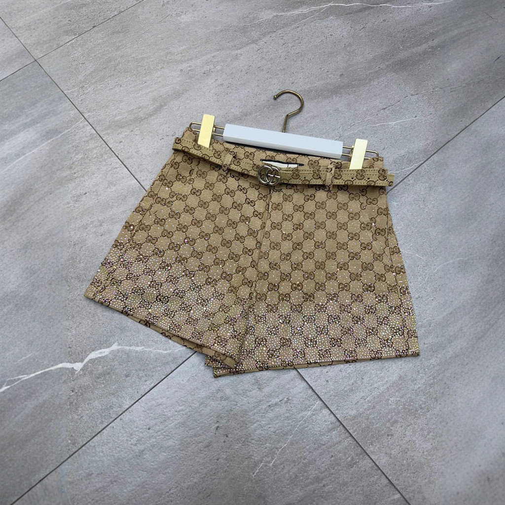 Celana pendek sabuk berlian panas bersulam berkualitas tinggi