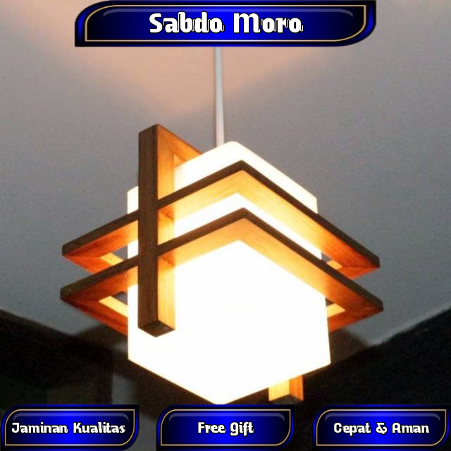 Lampu Gantung Kayu Minimalis/ kap lampu hias minimalis