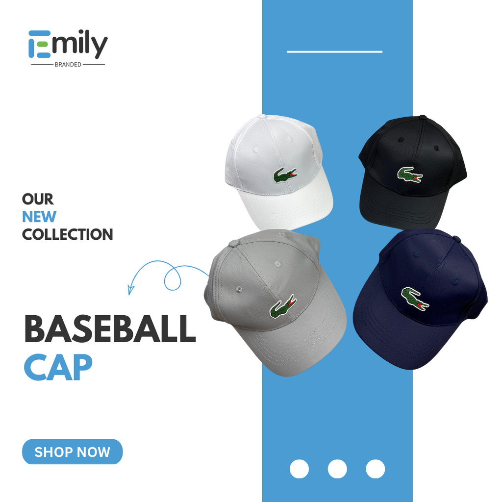 Topi Baseball Cap Unisex Logo Buaya Pria Wanita