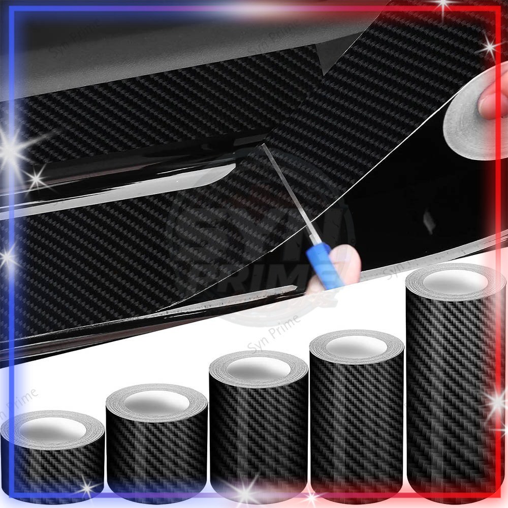 Stiker Karbon Mobil-Stiker Pijakan Pintu Mobil-Stiker Bemper Mobil- 3D Nano Karbon Anti Gores
