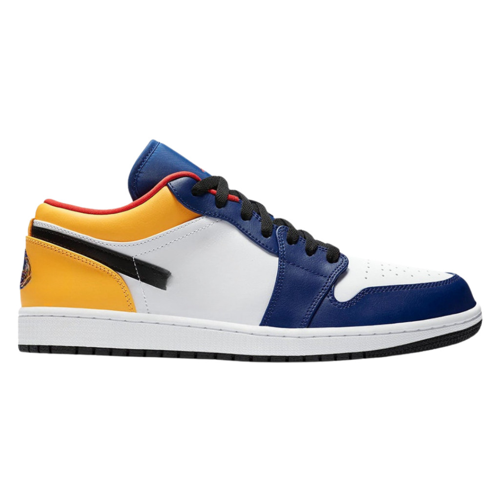 Sepatu Sneaker Air Jordan 1 Low 'White Deep Royal Blue' Original