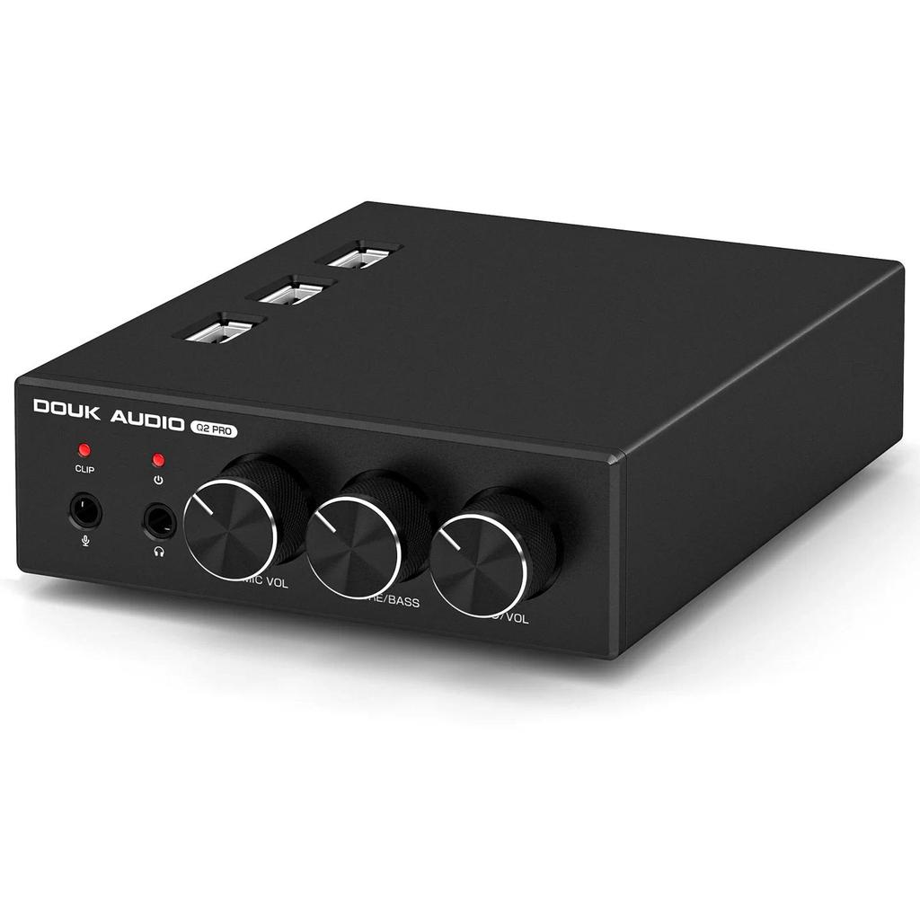Douk Auo Q2 PRO Mini Stereo Gaming DAC MIC Headphone Amp USBOptical gital to Analog Auo Converter 32
