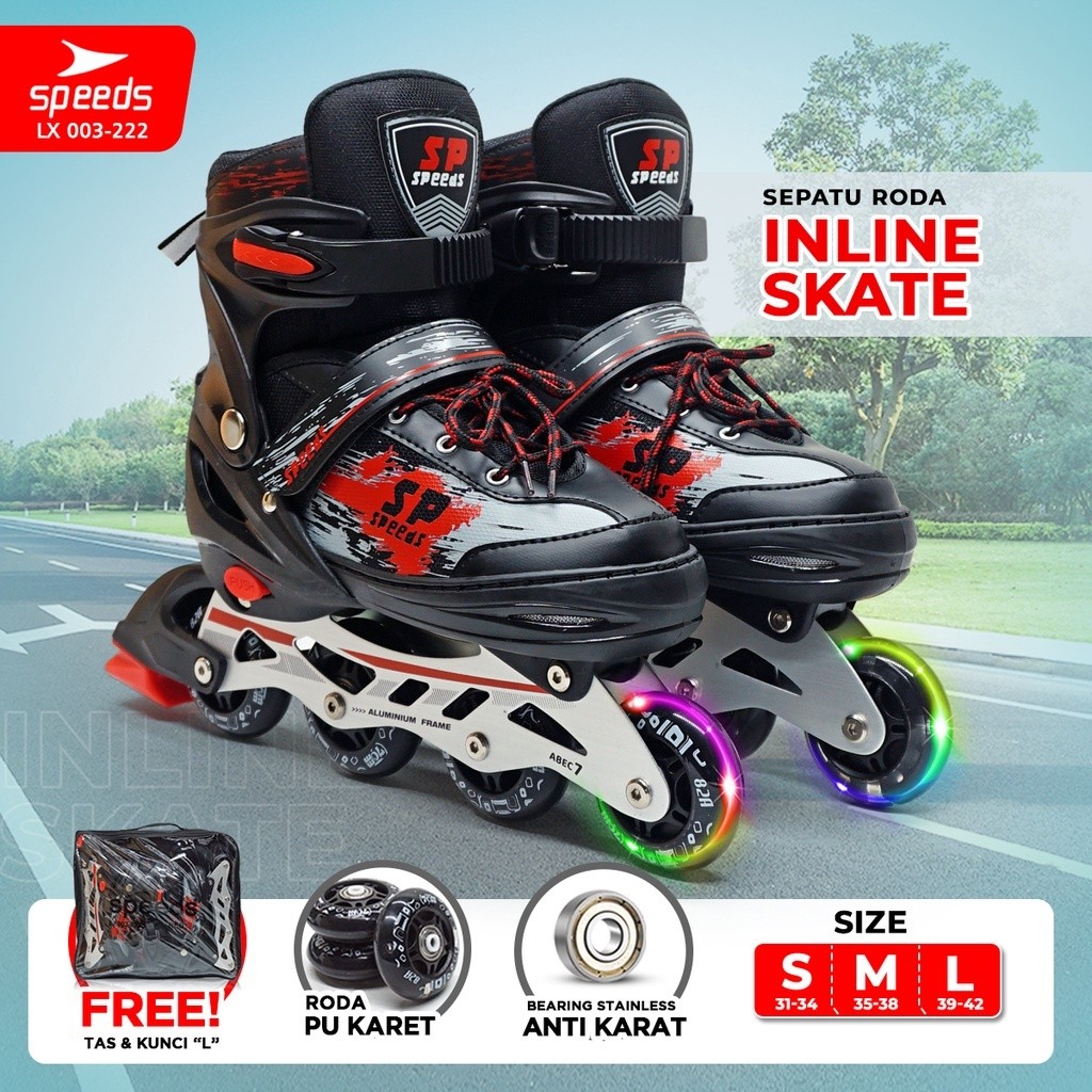 [ABIM SPORT] SPEEDS Sepatu Roda Anak / Remaja / Dewasa Inline Roller Skate Roda Karet Roller Skate 0