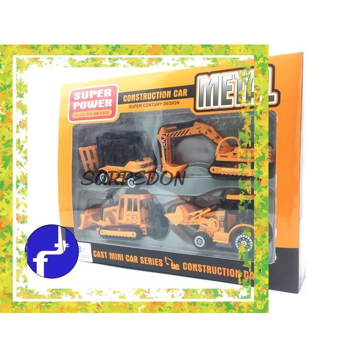 Mainan Excavator Bulldozer Beko Grader Die Cast Metal Construction F4