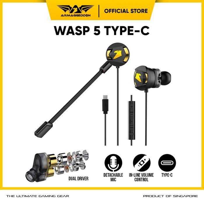 PC Aksesoris Armaggeddon Headset Mobile Gaming Earphone WASP 5 Dual MicULTRA BASS Microphone Pc - TY