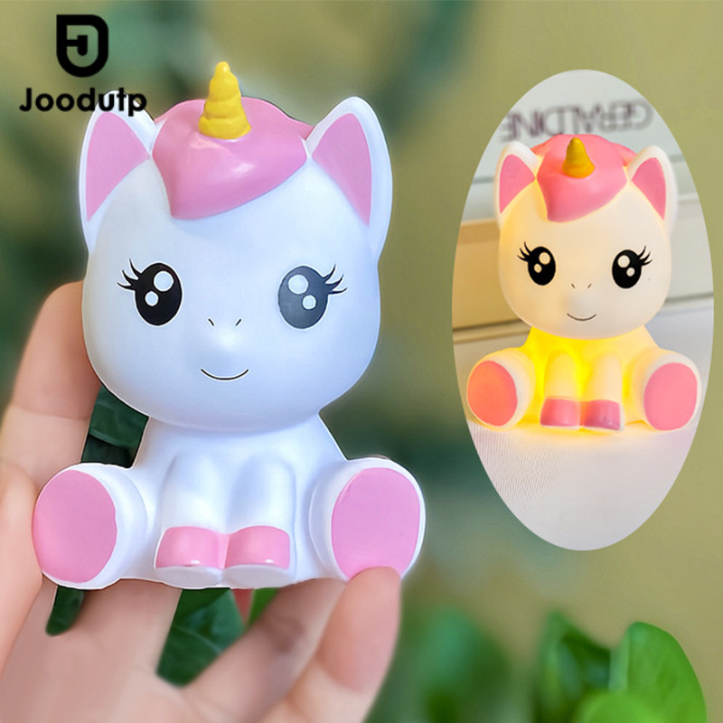 JOODUTP Lampu Tidur Vinyl Kuda Poni Kreatif untuk Anak Perempuan, Lampu Tidur Boneka Samping Tempat 
