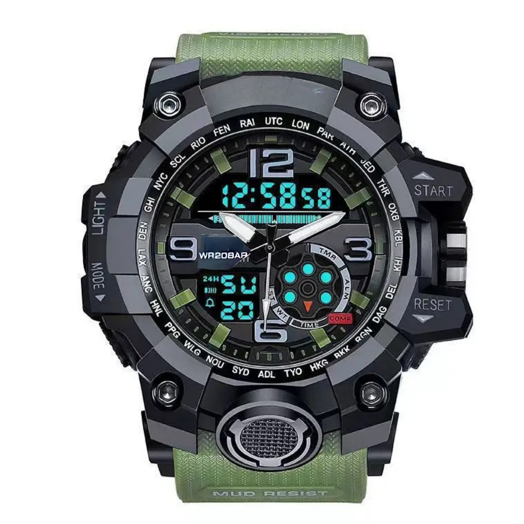 KARMILA ROS Jam Tangan Pria Analog Digital Gshock WR20BAR Rubber Original Water Resist