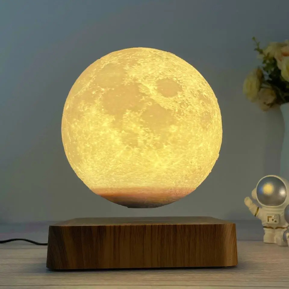 Levitating Moon Lamp 3 Colors Floating Moon Lamp Spinning 3D Printing Magnetic Moon Night Light for 