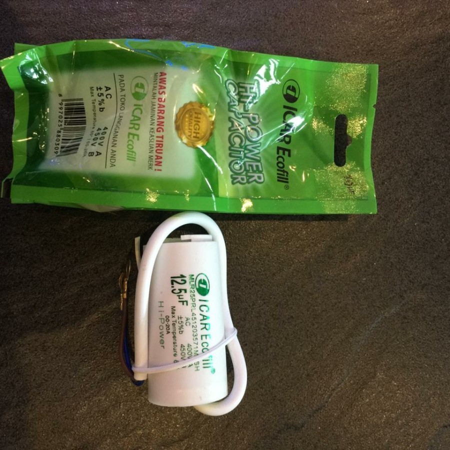 Kapasitor Capasitor ICAR ECOFILL Bulat 8uf 10uf 12.5uf BULAT Tabung ICAR Ecofil